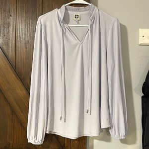 Anne Klein blouse gray/blue/purple tone